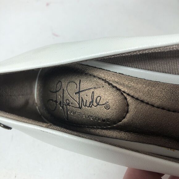 Life Stride Heels Womens Size 6.5 Parigi White Pumps Dress Soft System Slip OnE1 - Picture 2 of 12